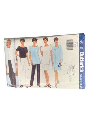 Butterick 4940 Sewing Pattern Size 6 8 10 Misses' Jacket Shirt Dress Shorts Pant